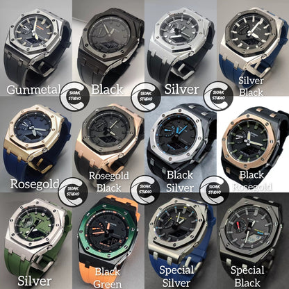 Offshore Superior Case Rubber Strap GA2100 GAB2100 - Casioak Mod Watch Mod Watch Kit Set- Casioak Mod Casio G-Shock Royal Oak Custom Mens Luxury Watches Ga2100